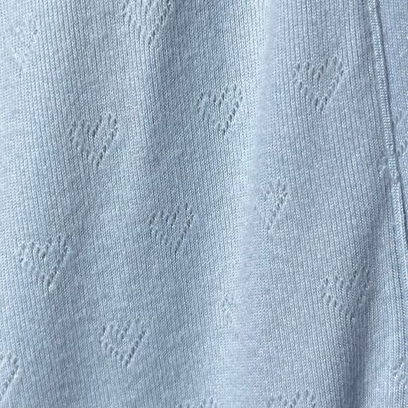 P.J. Salvage Pointelle Hearts Cardigan size XL Baby Blue New Button Down - Picture 11 of 12